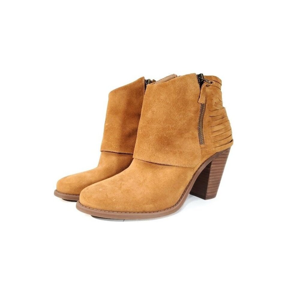 Coachella Booties Jessica Simpson Cerrina Brown Block Ankle Leather Boots